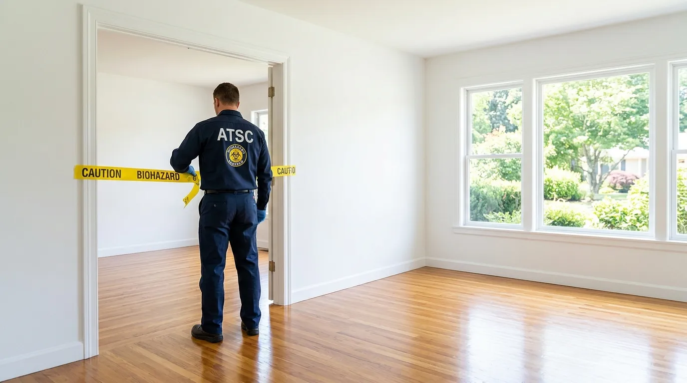 Certified biohazard cleanup crew performing Decomposition Cleanup in South Portland